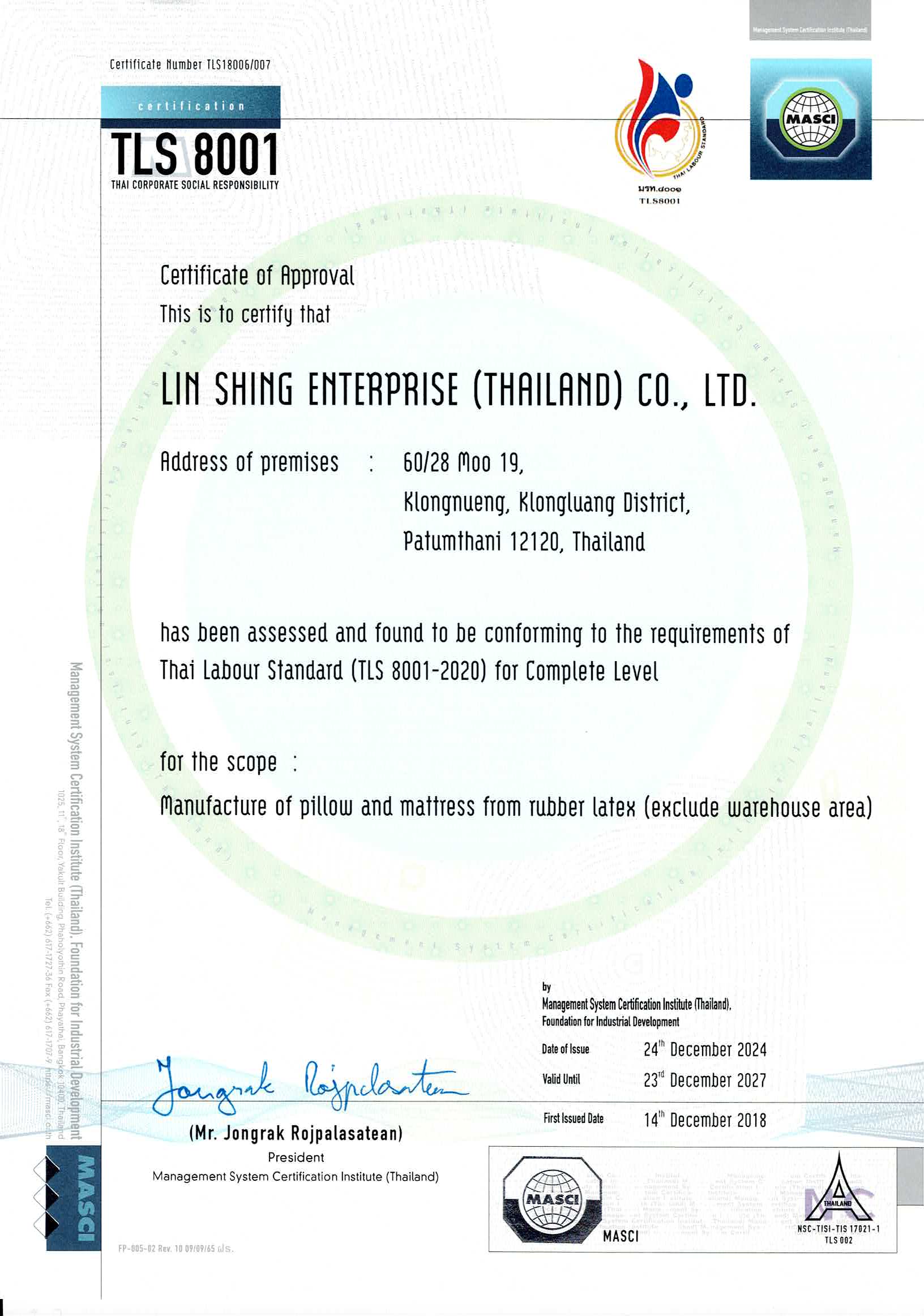 Thai Labour Standard 8001 Thai Labour Standard 8001